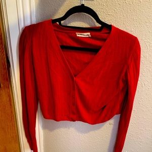 Red urban outfitters cropped sweater